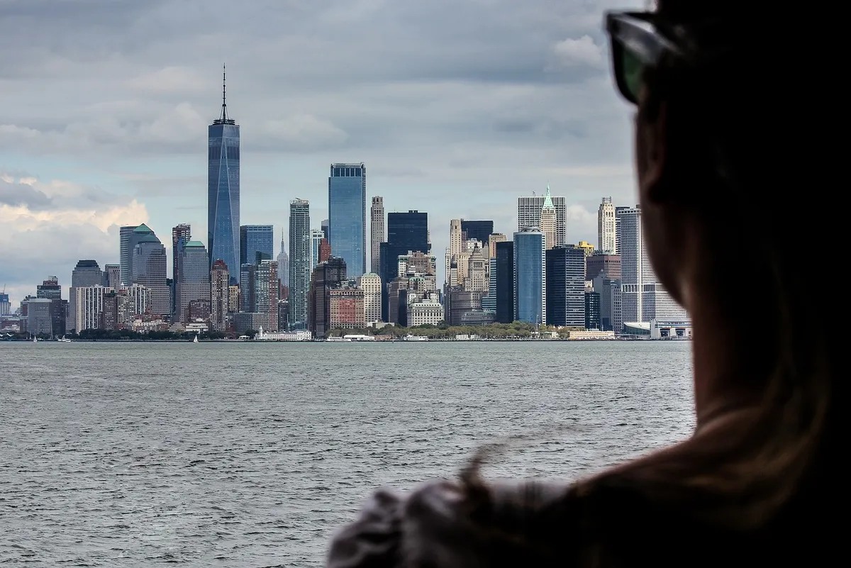 new york city, usa, nyc, skyscraper, manhattan, cityscape, person, water, view, traveling, metropolis, nature, panorama